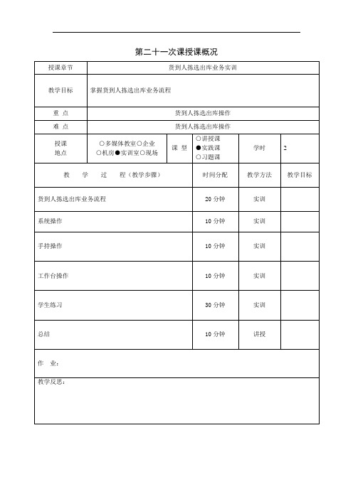 货到人拣选出库业务流程