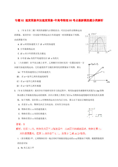 (高中物理)专题02速图象和加速图象高考物理80考点模拟题分类