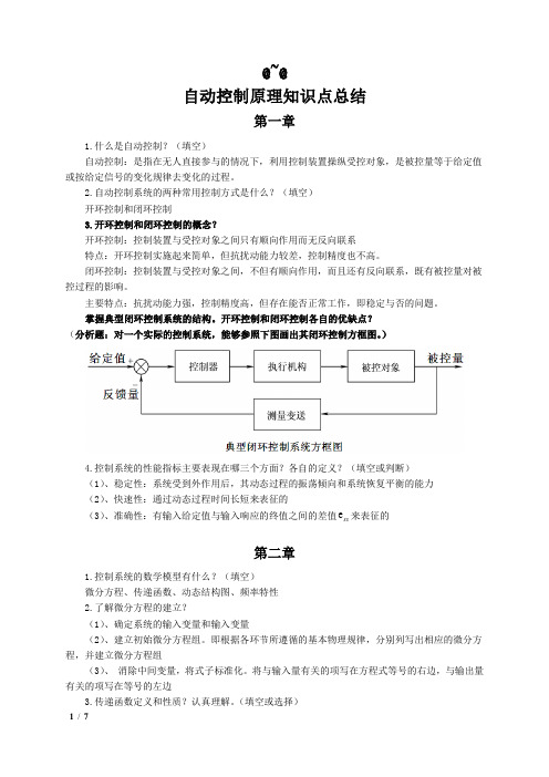 (完整word版)自动控制原理知识点总结