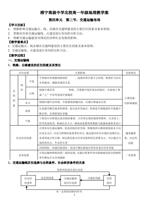 高中地理鲁教版必修2教学案4.2