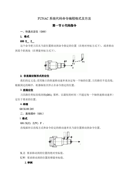 FUNAC系统代码命令编程格式及方法讲述