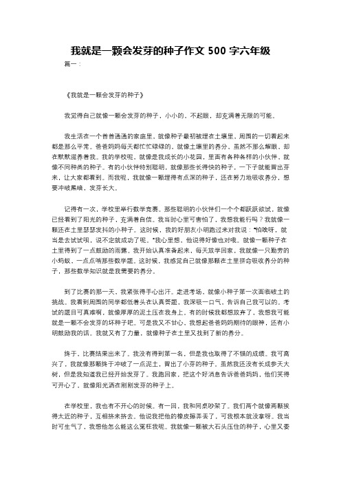 我就是一颗会发芽的种子作文500字六年级