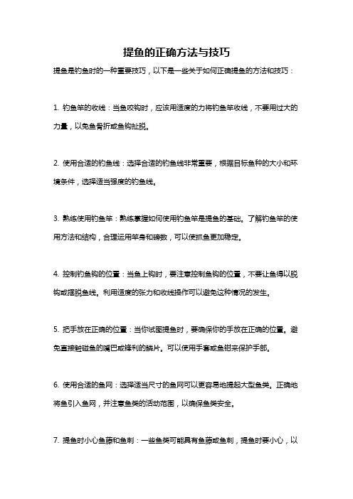 提鱼的正确方法与技巧