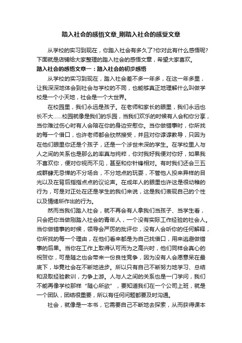 踏入社会的感悟文章_刚踏入社会的感受文章