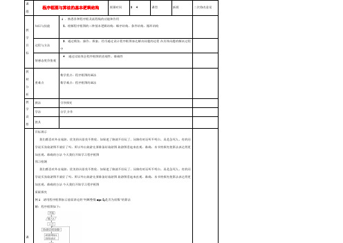 高中数学 第二节 程序框图与算法的基本逻辑结构教案 新人教A版必修3 教案