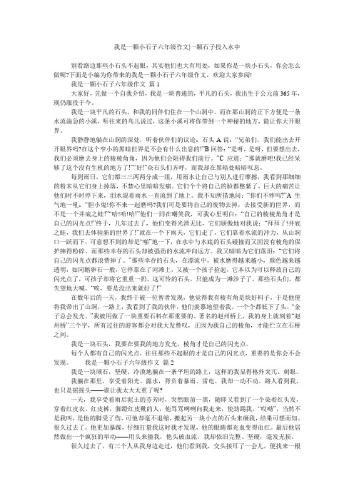 我是一颗小石子六年级作文-一颗石子投入水中