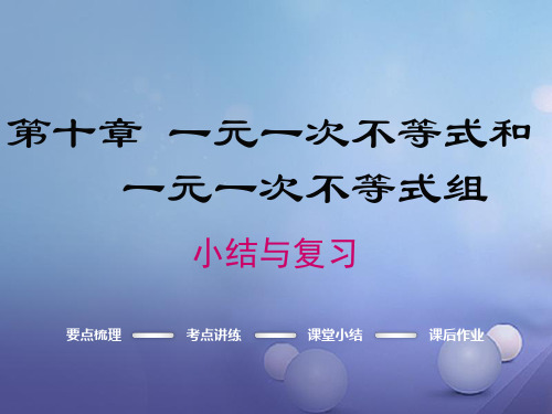 七年级数学下册10一元一次不等式与一元一次不等式组小结与复习课件新版冀教版