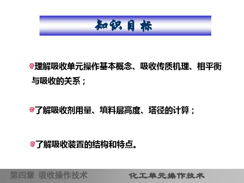 化工单元操作技术 第四章 吸收操作技术