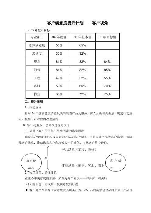 房地产客户满意度提升计划