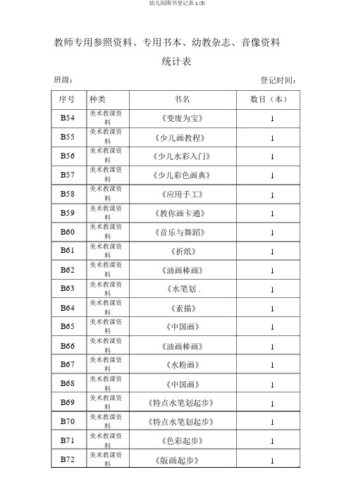 幼儿园图书登记表1(3)