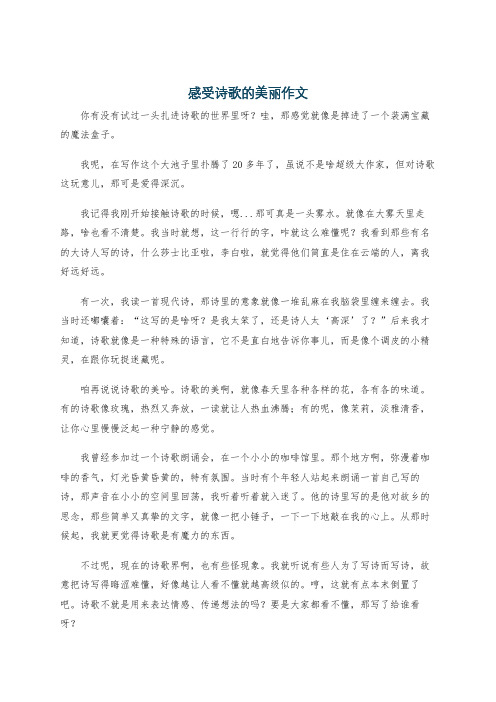 感受诗歌的美丽作文