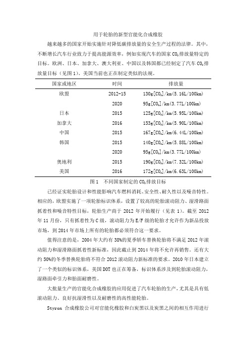 应用于轮胎的新型官能化橡胶 (1)