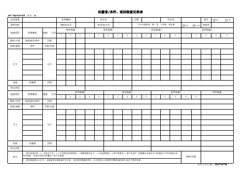 注塑首末件及巡回检查记录表