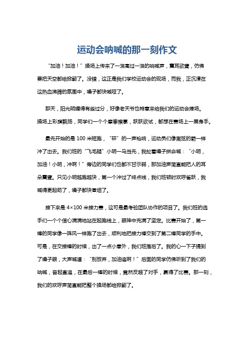 运动会呐喊的那一刻作文