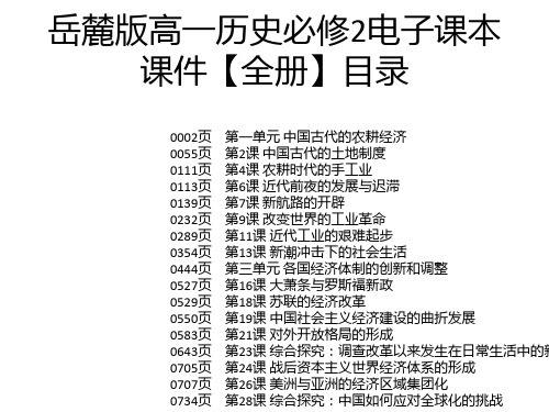 岳麓版高一历史必修2电子课本课件【全册】