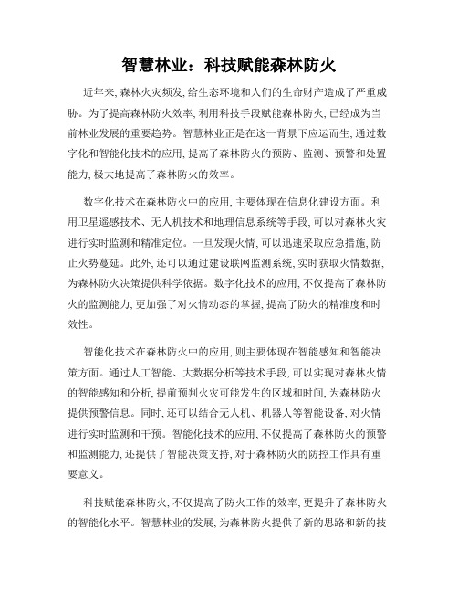 智慧林业：科技赋能森林防火