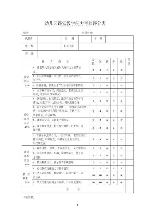 幼儿园课堂评价表-精选.pdf