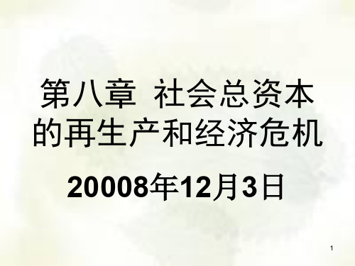 社会总资本的再生产和经济危机论述(ppt 40页)