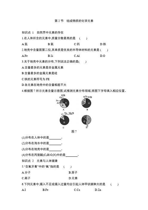 第3章第2节自然界中元素的存在元素与人体健康-2021-2022学年九年级化学沪教版(全国)上册