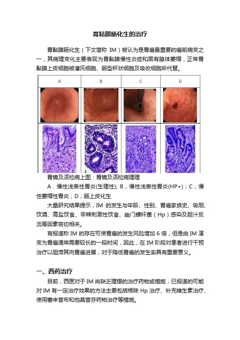 胃粘膜肠化生的治疗