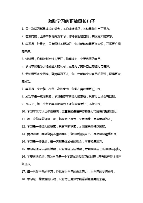 激励学习的正能量长句子