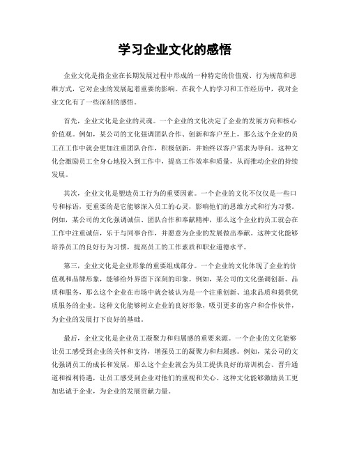 学习企业文化的感悟