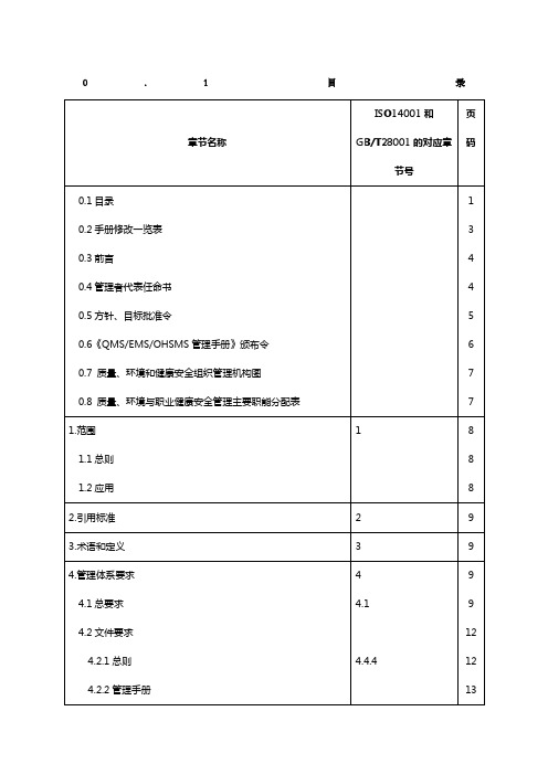 物业qms、ems、ohsms管理手册