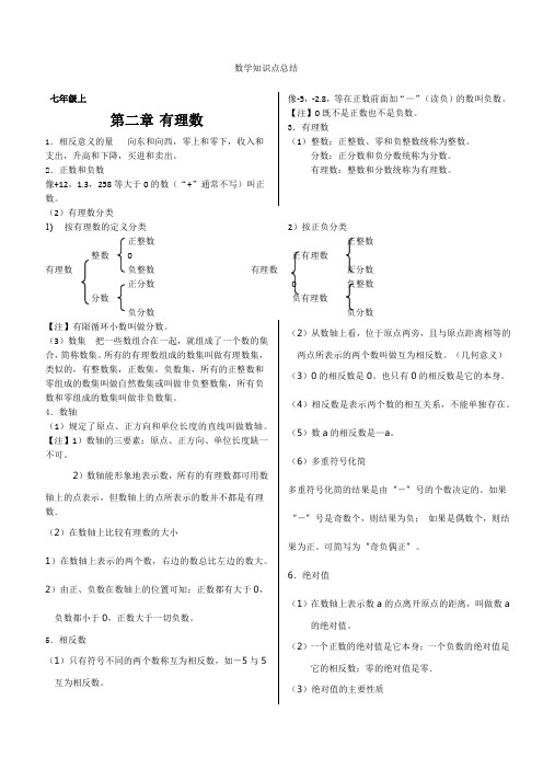 华师大版初中数学知识点总结