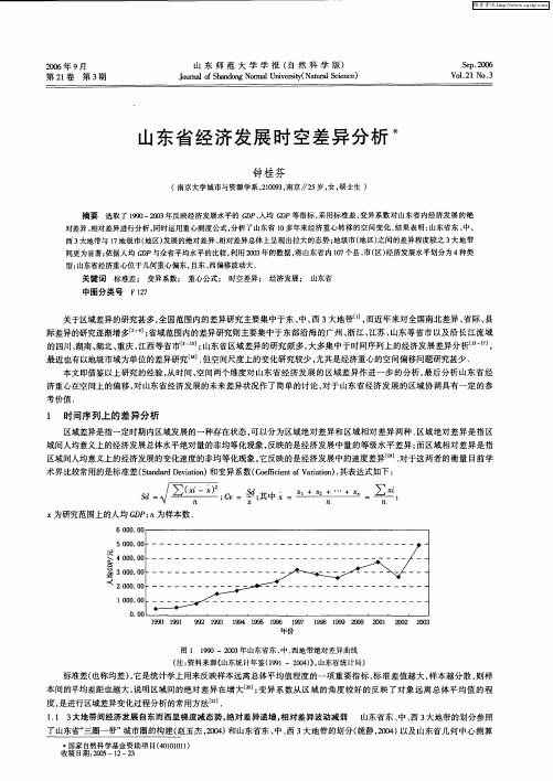 山东省经济发展时空差异分析