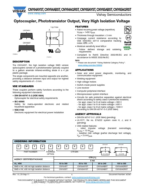 CNY65AGRST,CNY65AGRST,CNY64AGRST,CNY64AGRST,CNY64AGRST,CNY64ST,CNY65ST, 规格书,Datasheet 资料