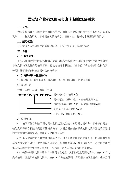 固定资产编码规则