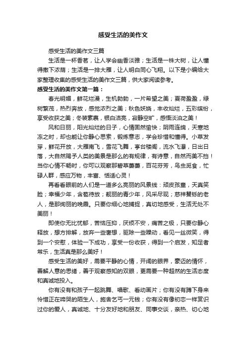 感受生活的美作文三篇