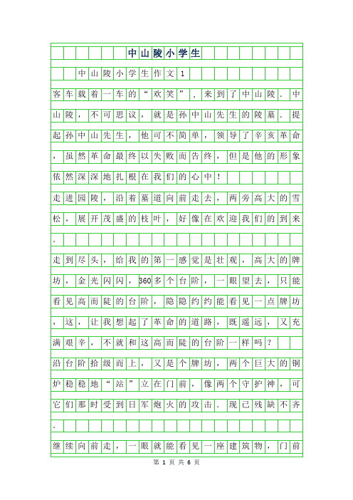 2019年中山陵小学生作文