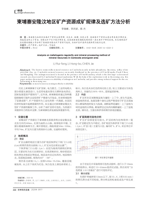 柬埔寨安隆汶地区矿产资源成矿规律及选矿方法分析