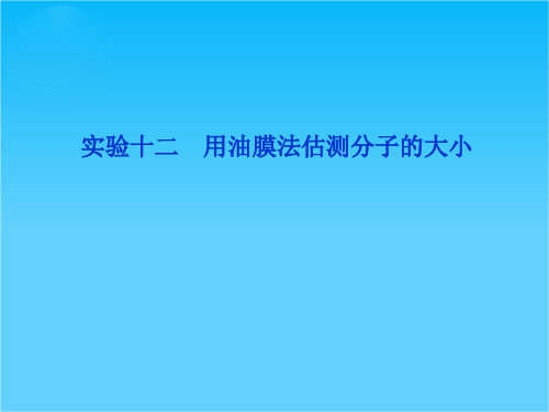 高考物理复习课件(沪科版)实验十二用油膜法估测分子的大小