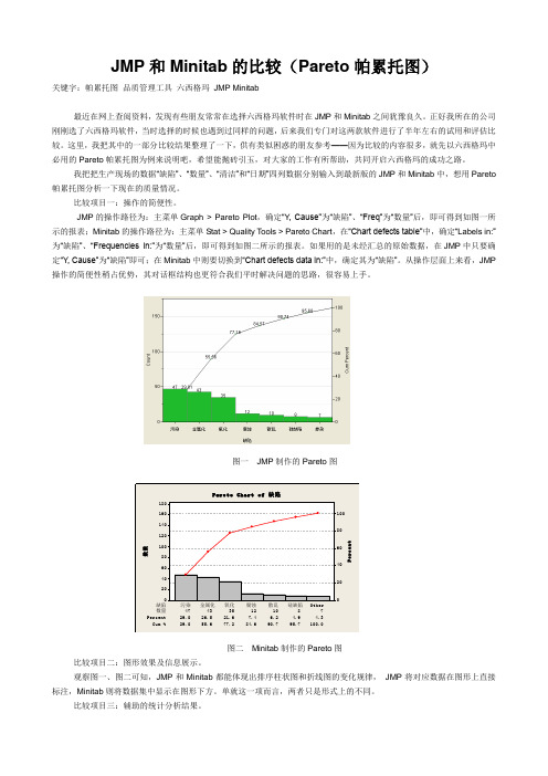 JMP和Minitab的比较(帕累托图)