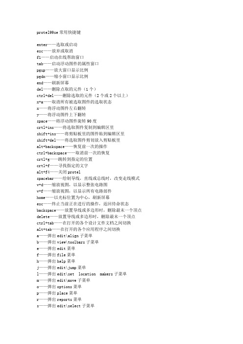 protues实用快捷键