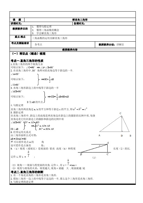 解直角三角形超经典例题讲解