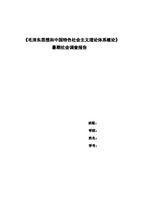 毛概社会调查报告大学生消费情况调查