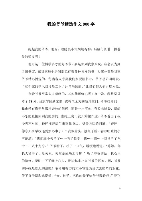 我的爷爷精选作文900字