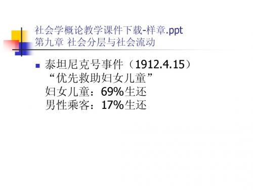 社会学部分课件第十一章 社会分层与社会流动