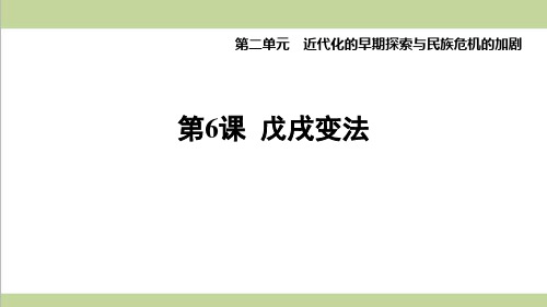 部编版八年级上册历史 第6课 戊戌变法 复习课后习题练习课件