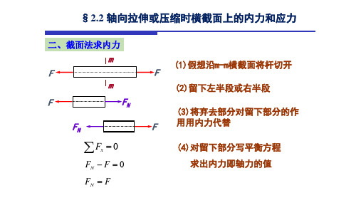 杆件轴向拉伸或压缩时横截面上的内力和应力