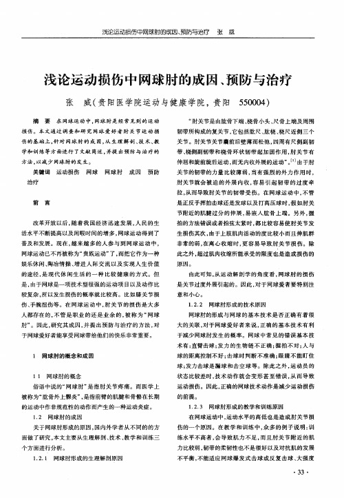 浅论运动损伤中网球肘的成因、预防与治疗