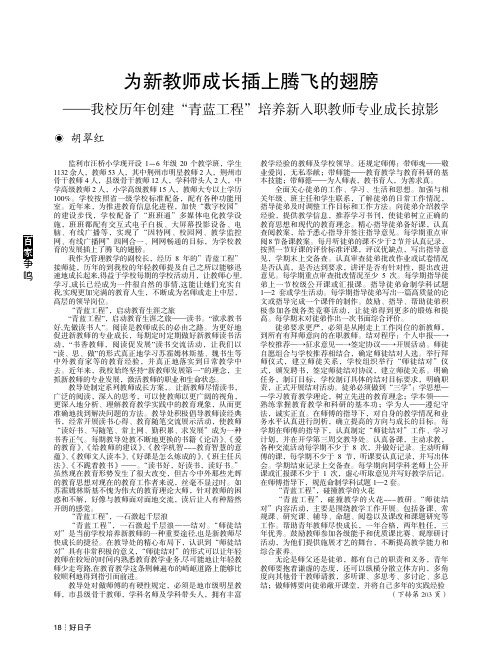 为新教师成长插上腾飞的翅膀——我校历年创建“青蓝工程”培养新入职教师专业成长掠影