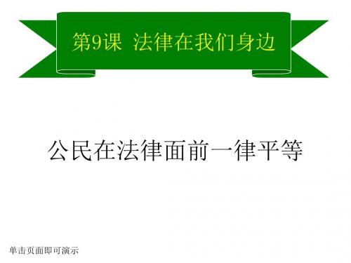 鲁人版(五四制)道德与法治六年级下册11.3《公民在法律面前一律平等》课件1