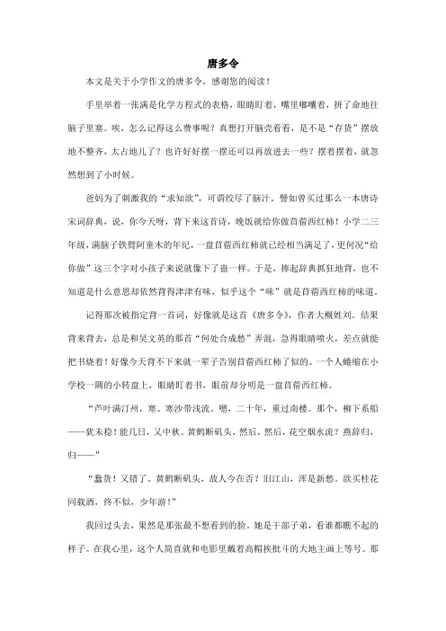 唐多令_小学作文