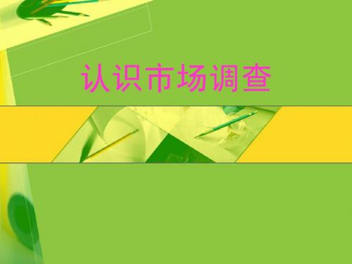 市场调查-没有调查就没有发言权