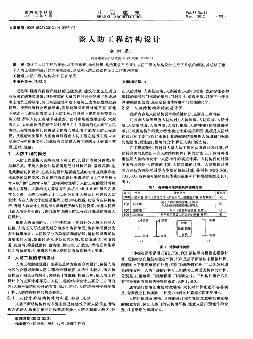 谈人防工程结构设计