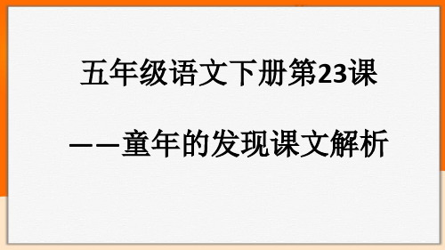 人教部编版五年级语文下册第23课——童年的发现课文解析课件